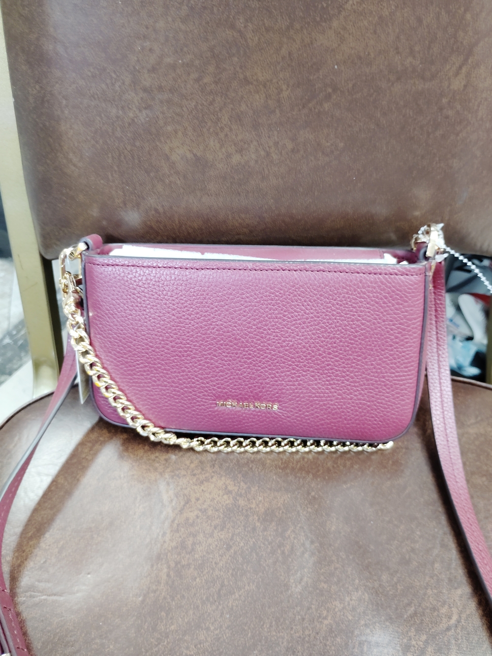 Michael Kors Pink Pebbled Leather Crossbody Bag